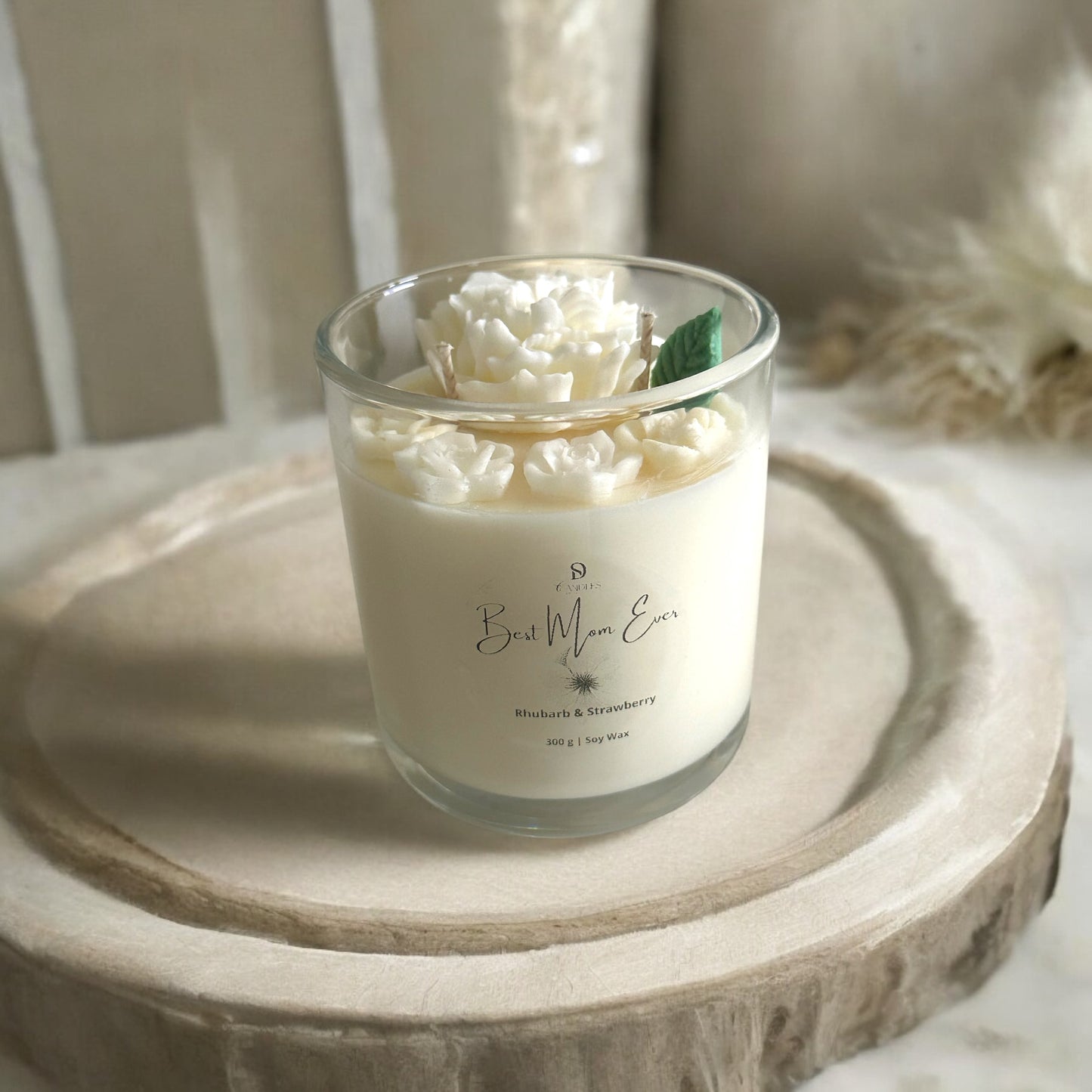 Limited Edition Best Mom Ever – Beige Tulip Candle (Lychee & Red Tea)
