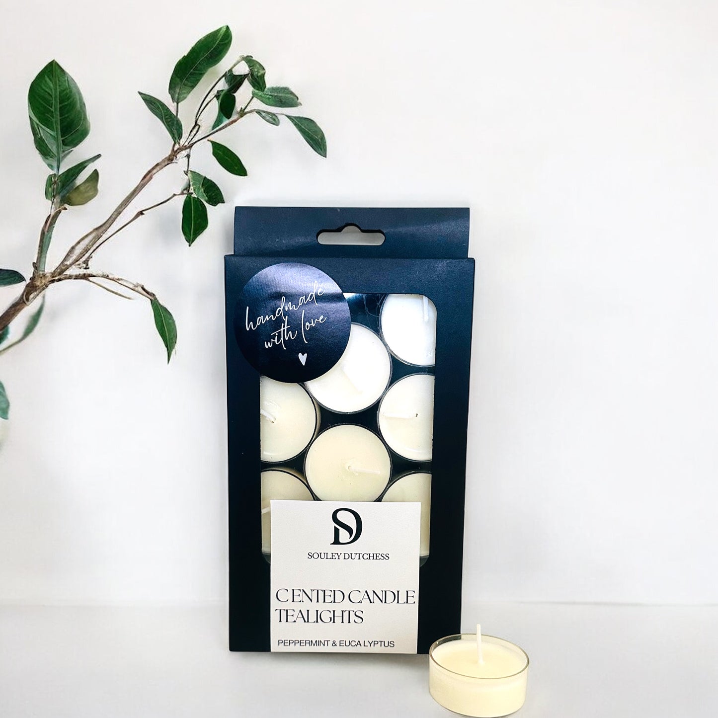 Tealight Candle Box Peppermint + Eucalyptus